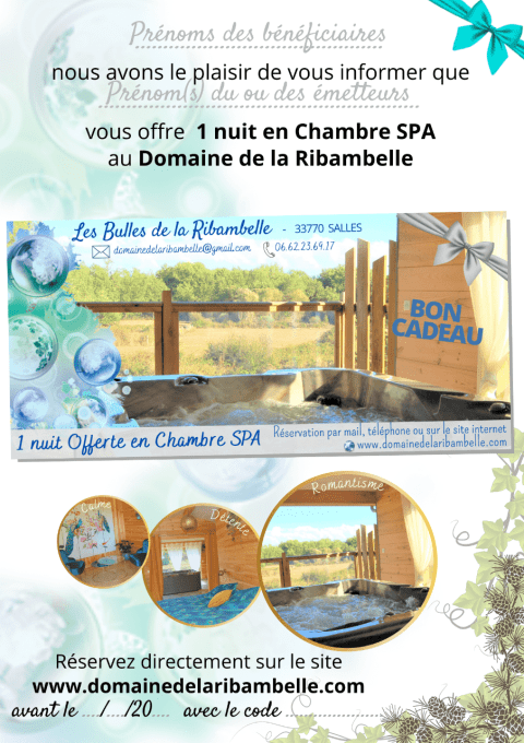 1 nuit OFFERTE dans notre Chambre SPA 